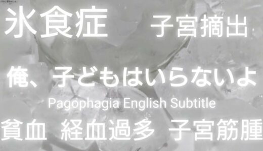 NO,21【氷を1日5リットル食べる。子宮全摘した時の彼】Eat 5 liters of ice a day　Pagophagia氷食症　子宮筋腫　 生理不順　　子宮がん anemia