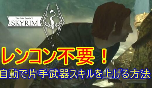 連コン不要！超簡単！自動で無限に片手武器スキルを上げる方法！【スカイリム】