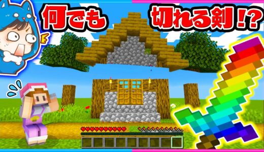 切れ味が良すぎる剣を使ってサバイバルしたらヤバすぎた【マイクラ/まいくら】